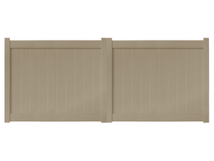 12’ x 5’ Khaki Double Drive Vinyl Gate