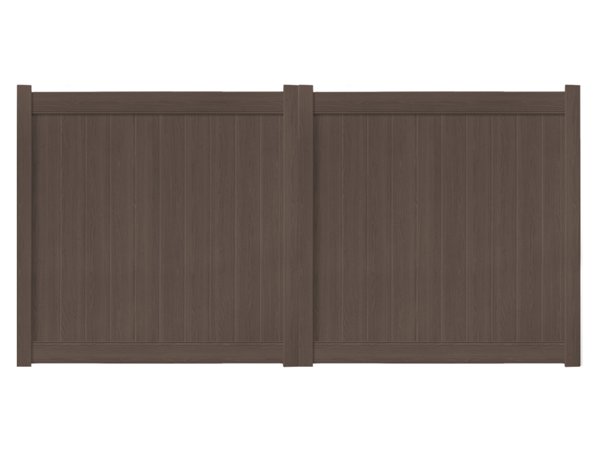 12' x 6' Chestnut Brown Double Drive Vinyl Gate