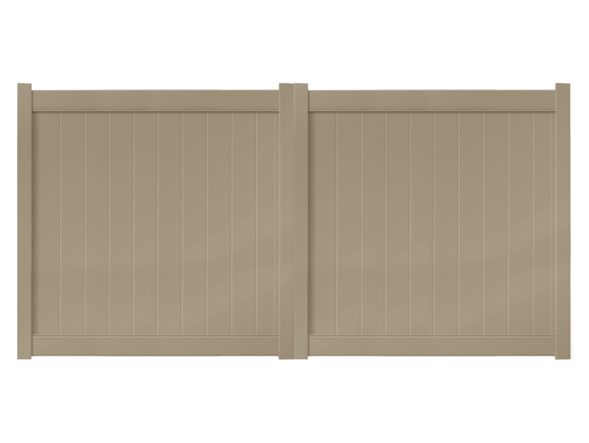 12’ x 6’ Khaki Double Drive Vinyl Gate