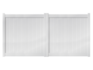 12’ x 6’ White Double Drive Vinyl Gate