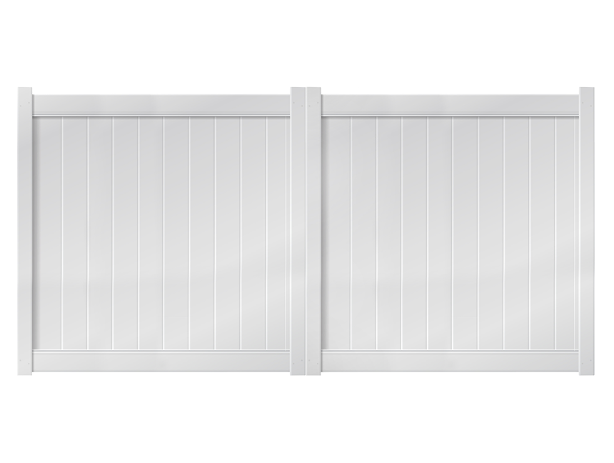 12’ x 6’ White Double Drive Vinyl Gate