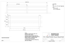 3' Tall x 8' Wide 2-Rail Classic Ranch Rail Fence Panel For Vinyl Fences (AFC-302)
