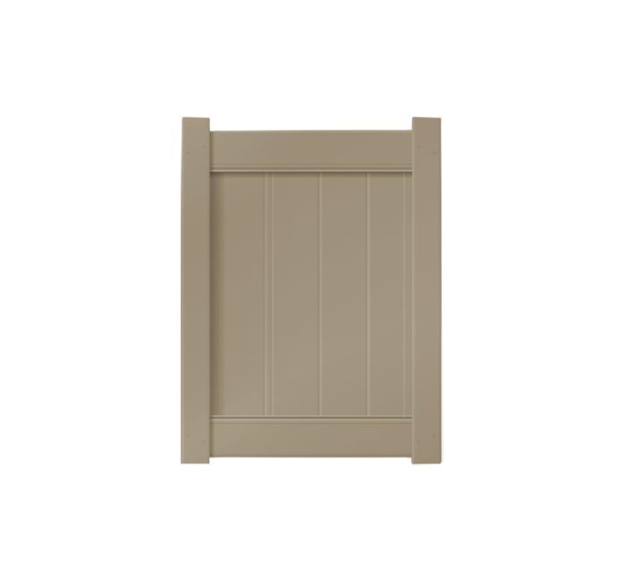 3' x 4' Khaki Single Swing Vinyl Gate