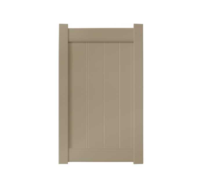 3' x 5' Khaki Single Swing Vinyl Gate