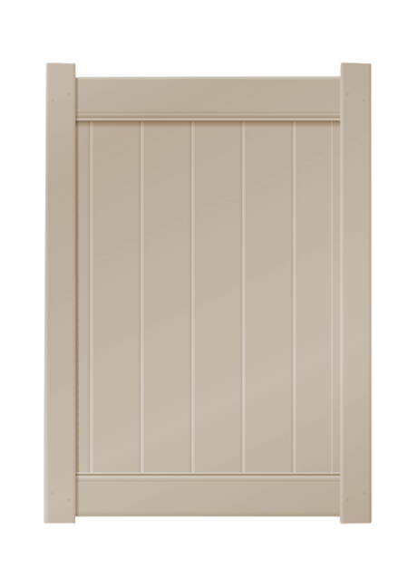 3’ x 6’ Sandstone Single Swing Vinyl Gate