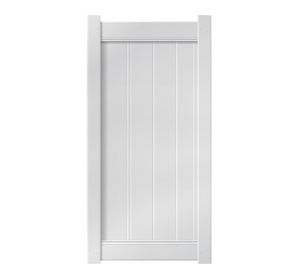 3’ x 6’ White Single Swing Vinyl Gate