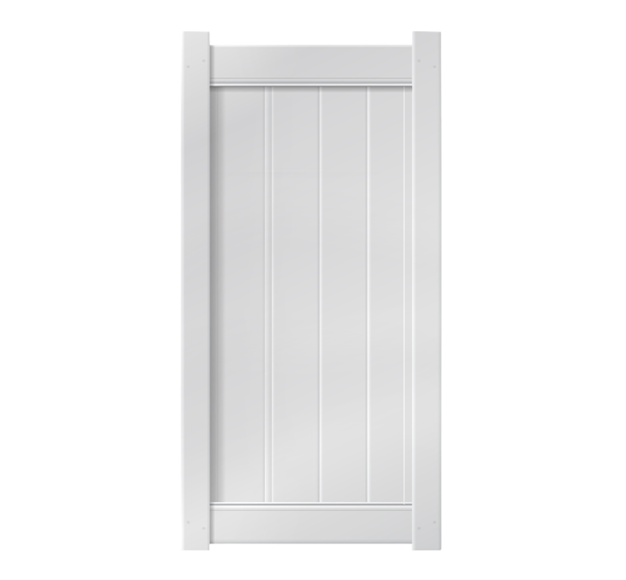 3’ x 6’ White Single Swing Vinyl Gate