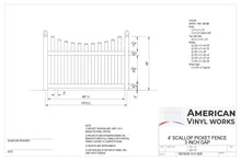 [PRICE PER FOOT] 4' Tall Underscallop AFC-97 Vinyl Fence