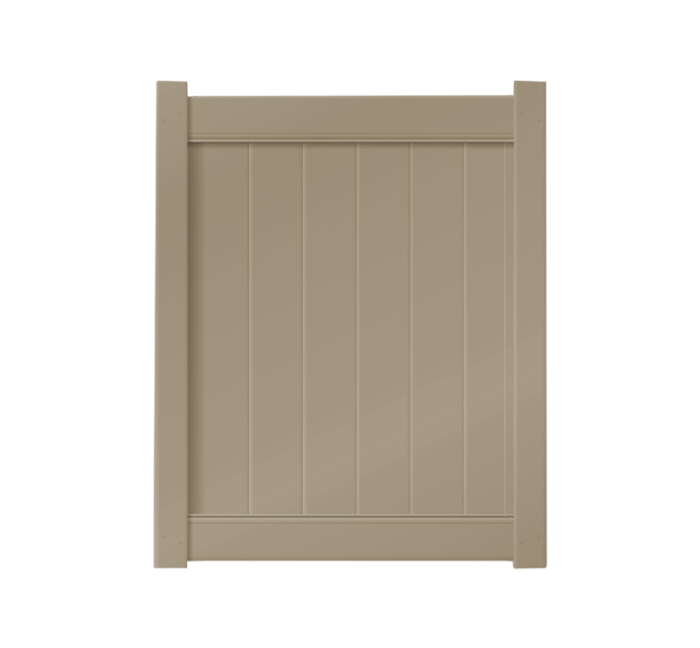 4' x 5' Khaki Single Swing Vinyl Gate