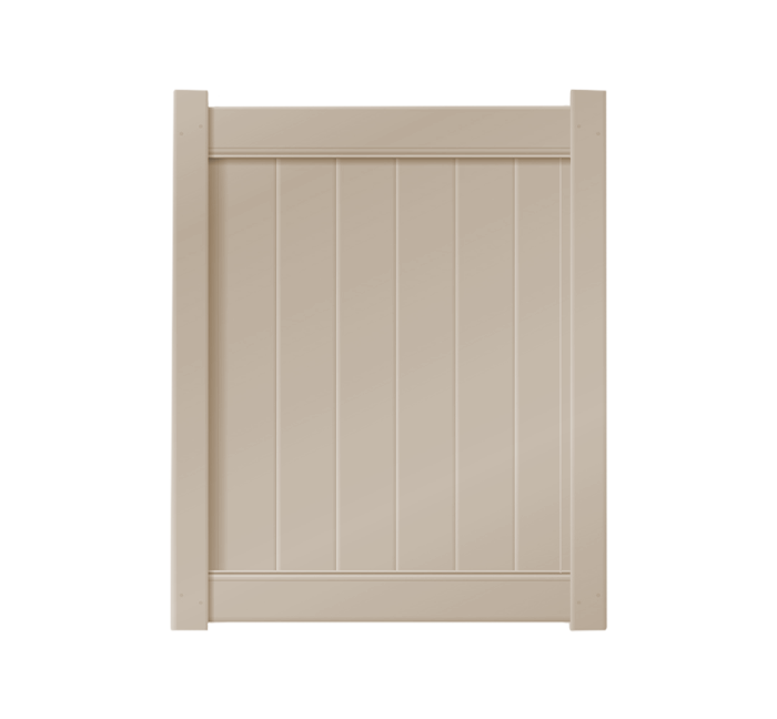 4’ x 5’ Sandstone Single Swing Vinyl Gate