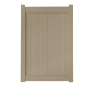 4' x 6' Khaki Single Swing Vinyl Gate