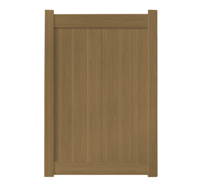 4' x 6' Natural Cedar Single Swing Vinyl Gate