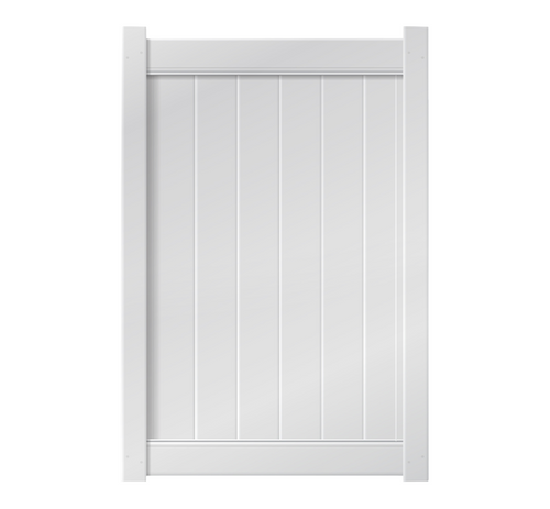 4’ x 6’ White Single Swing Vinyl Gate