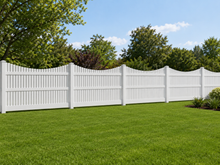 [50 Feet of Fence] 5' Tall Underscallop AFC-003 Vinyl Complete Fence Package