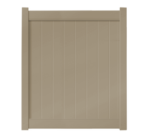 5' x 6' Khaki Single Swing Vinyl Gate