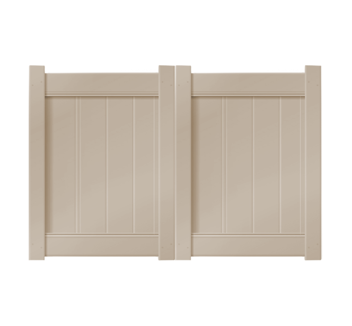 6’ x 4’ Sandstone Double Drive Vinyl Gate