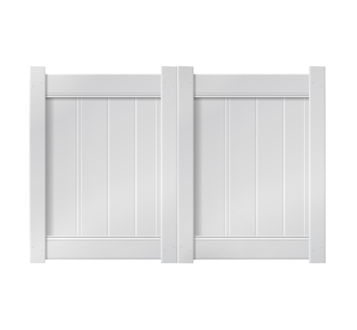 6’ x 4’ White Double Drive Vinyl Gate