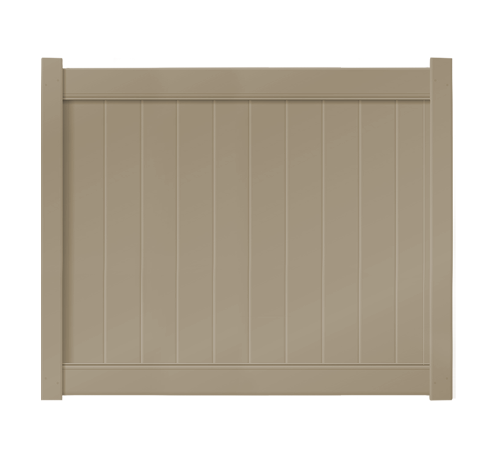 6' x 5' Khaki Single Swing Vinyl Gate