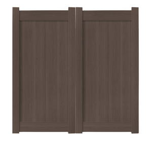 6' x 6' Chestnut Brown Double Drive Vinyl Gate