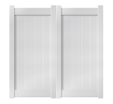 6' Tall x 6' Wide Double Drive Swing Vinyl Gate For Vinyl Fences (AFC-6COS)