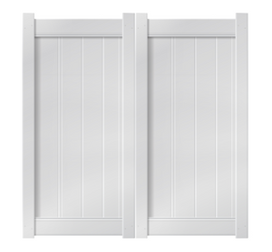 6’ x 6’ White Double Drive Vinyl Gate