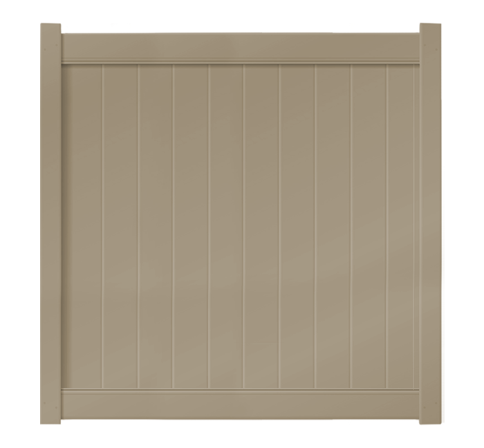 6' x 6' Khaki Single Swing Vinyl Gate