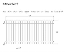 [Price Per Foot] 4' tall Ornamental Steel Flat Top Fence