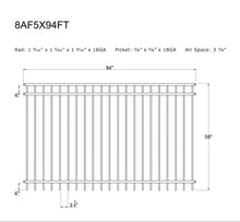 [Price Per Foot] 5' tall Ornamental Steel Flat Top Fence