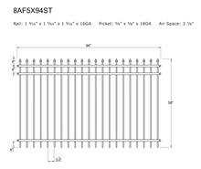 [Price Per Foot] 5' tall Ornamental Steel Spear Top Fence