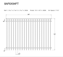 [Price Per Foot] 6' tall Ornamental Steel Flat Top Fence
