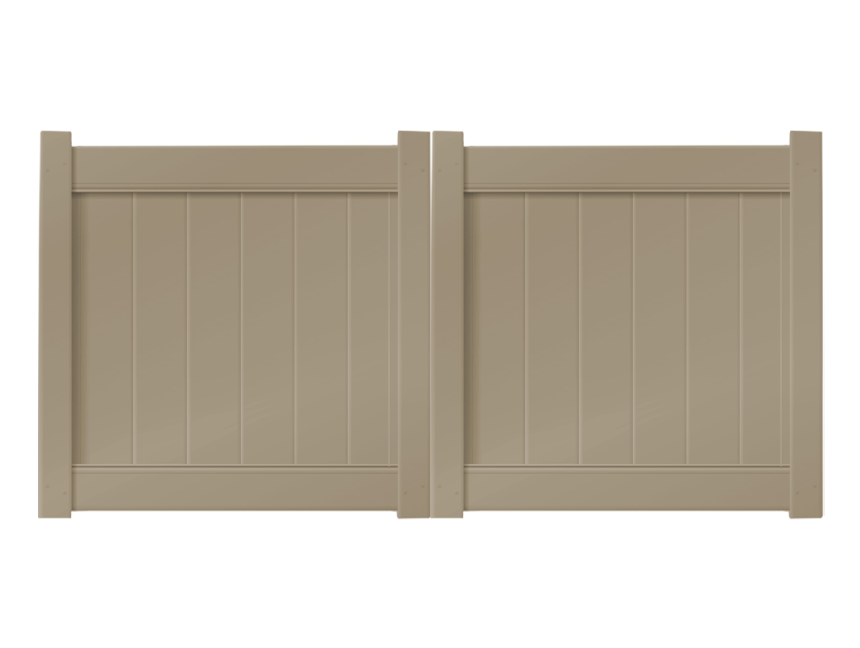 8’ x 4’ Khaki Double Drive Vinyl Gate