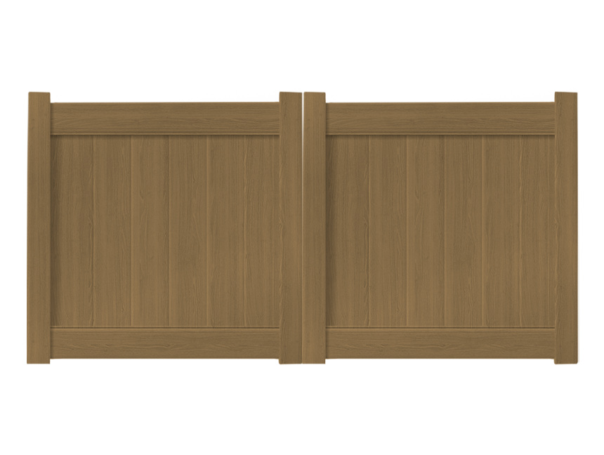 8’ x 4’ Natural Cedar Double Drive Vinyl Gate