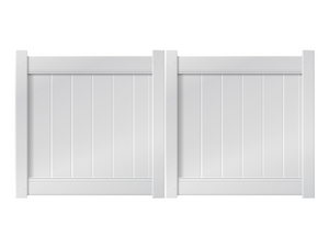 8’ x 4’ White Double Drive Vinyl Gate