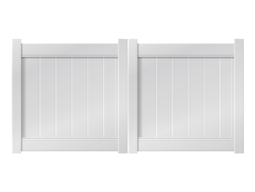 8’ x 4’ White Double Drive Vinyl Gate