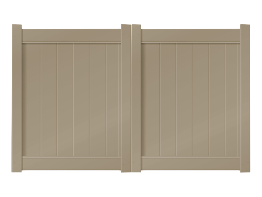 8’ x 5’ Khaki Double Drive Vinyl Gate