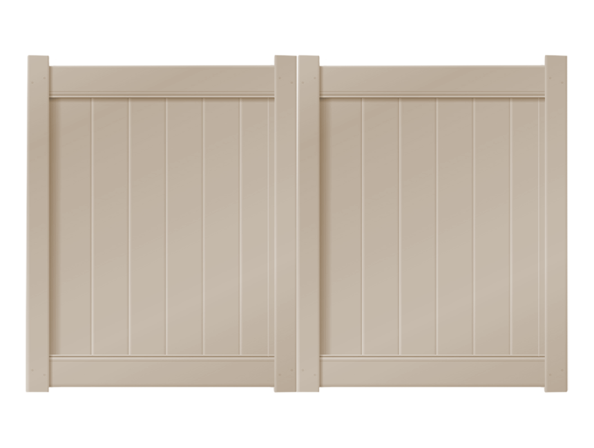 8’ x 5’ Sandstone Double Drive Vinyl Gate