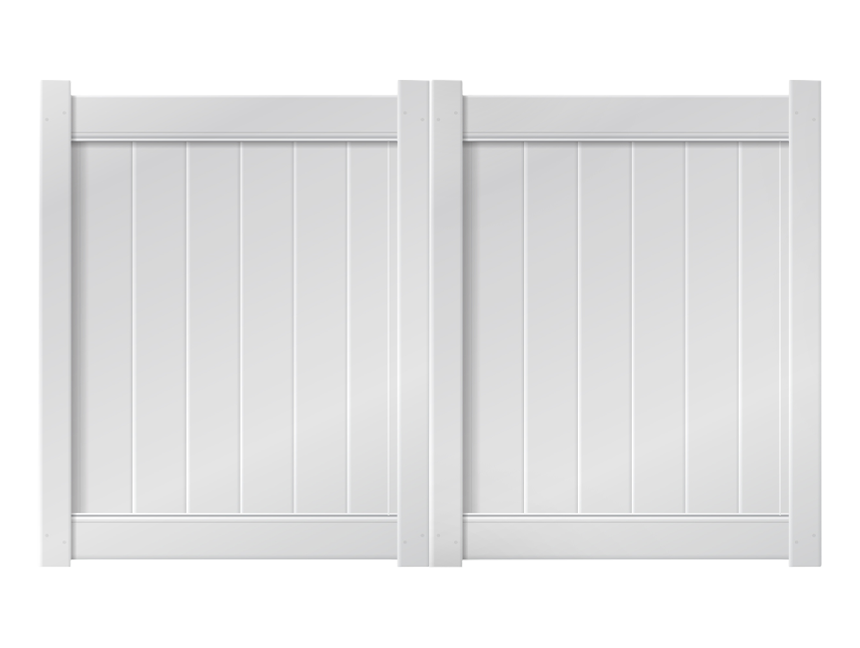 8’ x 5’ White Double Drive Vinyl Gate