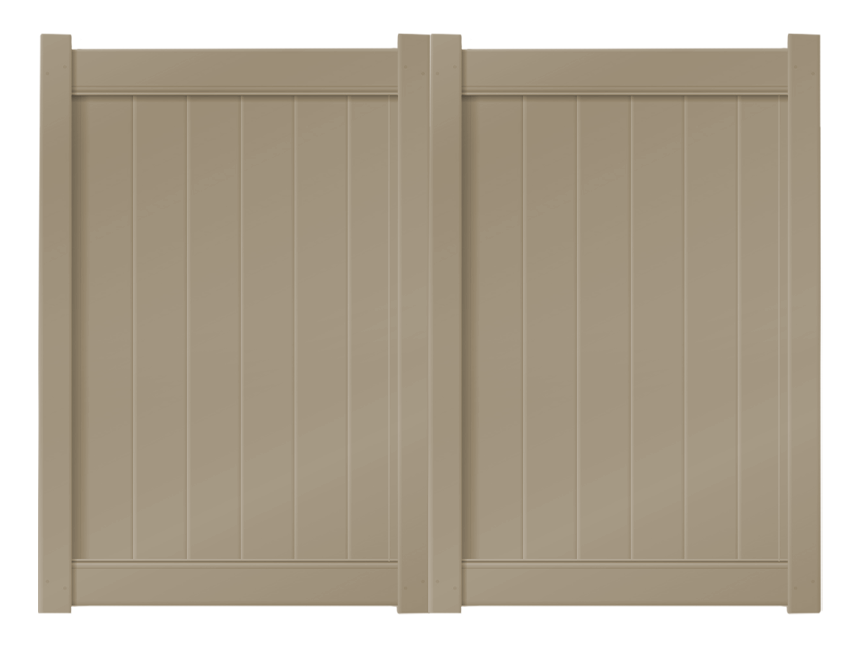 8’ x 6’ Khaki Double Drive Vinyl Gate