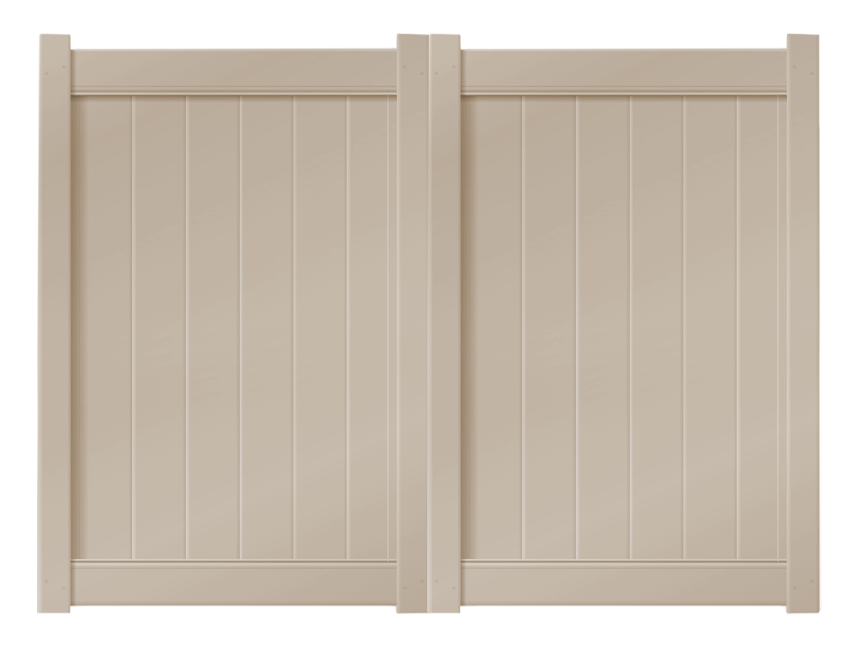 8’ x 6’ Sandstone Double Drive Vinyl Gate