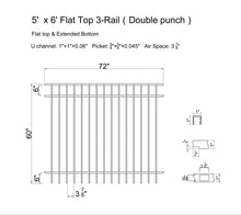 [Price Per Foot] 5' tall Ornamental Aluminum Flat Top Fence