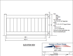 AFC-001   4' Tall x 8' Wide Privacy Fence