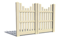 5' Tall x 6' Wide Double Drive Swing Vinyl Gate For Vinyl Fences (AFC-003)