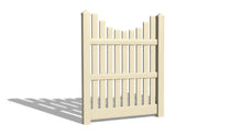5' Tall x 4' Wide Single Swing Vinyl Gate For Vinyl Fences (AFC-003)