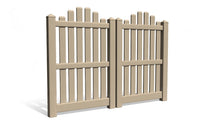 6' Tall x 6' Wide Double Drive Swing Vinyl Gate For Vinyl Fences (AFC-012)