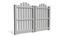 6' Tall x 6' Wide Double Drive Swing Vinyl Gate For Vinyl Fences (AFC-012)