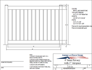 [150 Feet Of Fence] 6' Tall Semi-Privacy 1" Air Space AFC-030 Vinyl Complete Fence Package