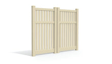 6' Tall x 6' Wide Double Drive Swing Vinyl Gate For Vinyl Fences (AFC-034)
