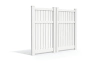 6' Tall x 6' Wide Double Drive Swing Vinyl Gate For Vinyl Fences (AFC-034)