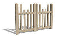 4' Tall x 6' Wide Double Drive Swing Vinyl Gate For Vinyl Fences (AFC-97)