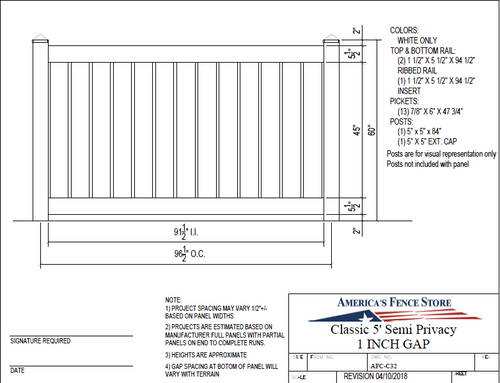 5' Semi-Privacy AFC-C32 – America's Fence Store